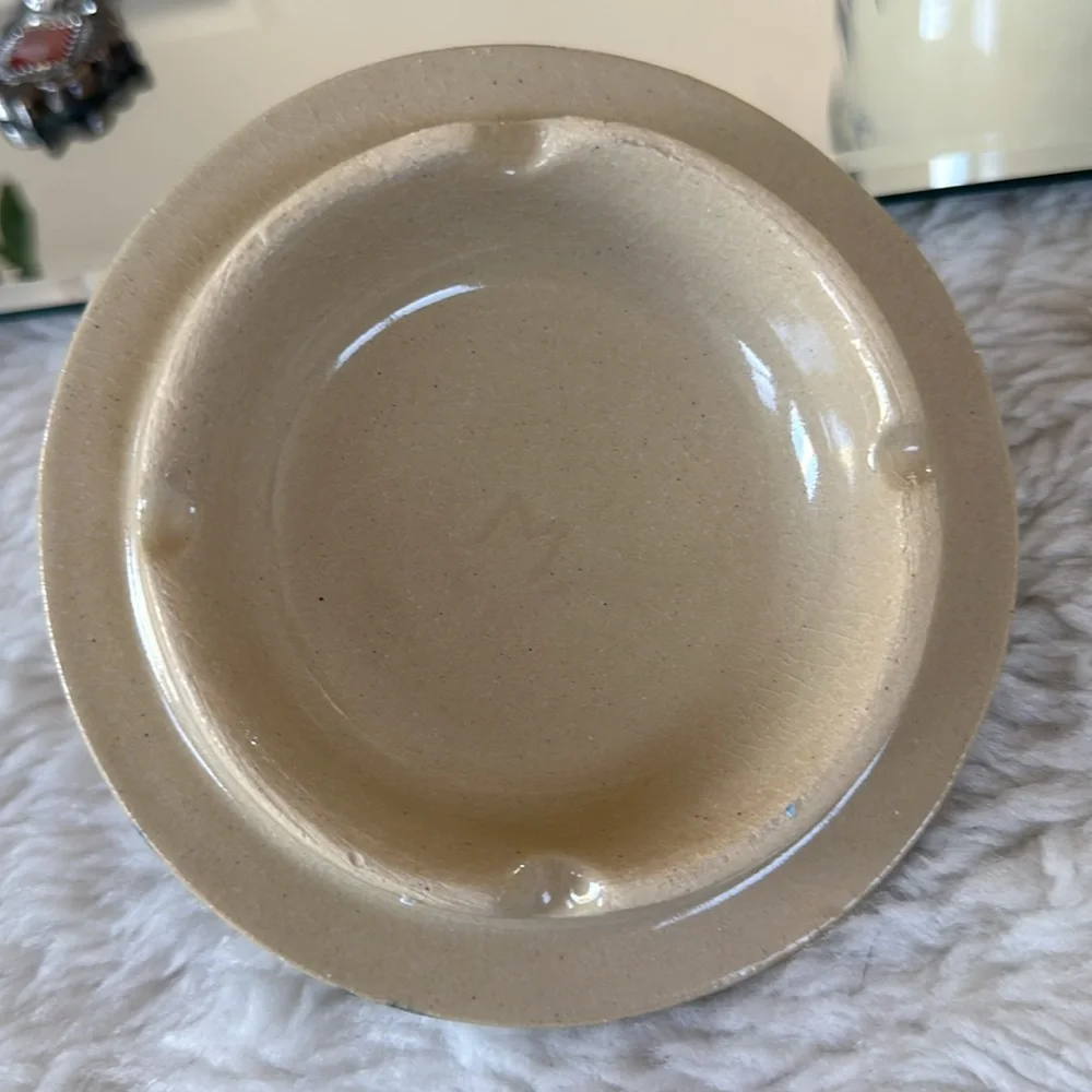 Vintage Roseville OH 1 Quart Crock Salt Glazed Robinson Ransbottom Blue Wheat